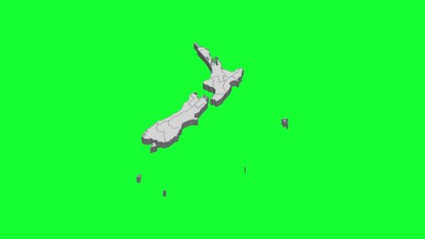 3D map illustration of New Zealand