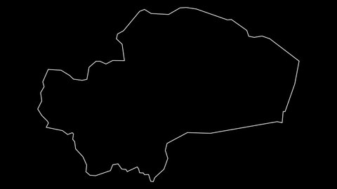 Qom Iran province map outline animation