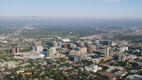 San Jose Downtown Aerial Helicopter Footage