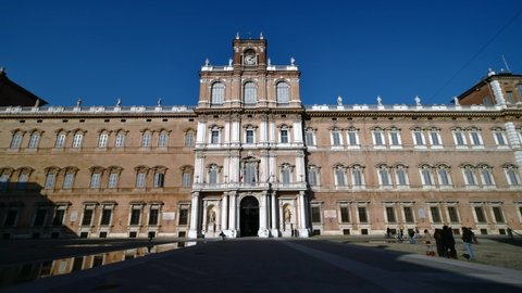 Modena, Emilia Romagna, Italy - 03.07.2021: The military academy of Modena, Timelapse video