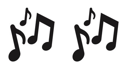 black cartoon music notes