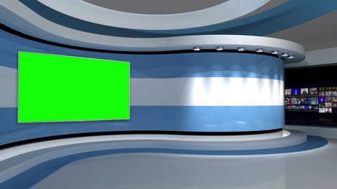 Tv Studio Light Blue Background Loop Stock Footage Video (100% Royalty