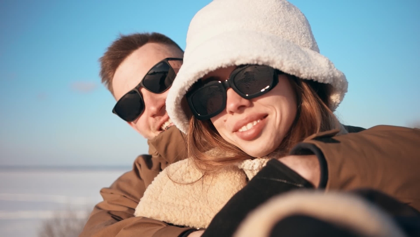 Close-up of an attractive married couple taking a selfie