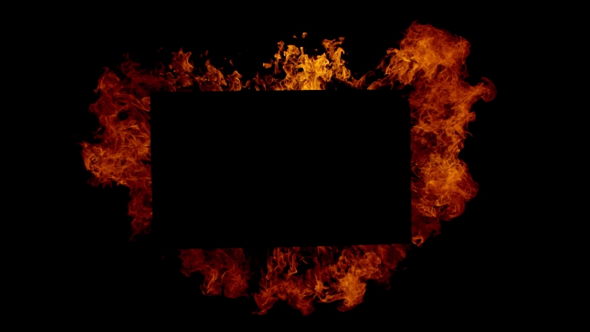 Super slow motion of fire frame isolated on black background. Filmed on high speed cinema camera, 1000 fps