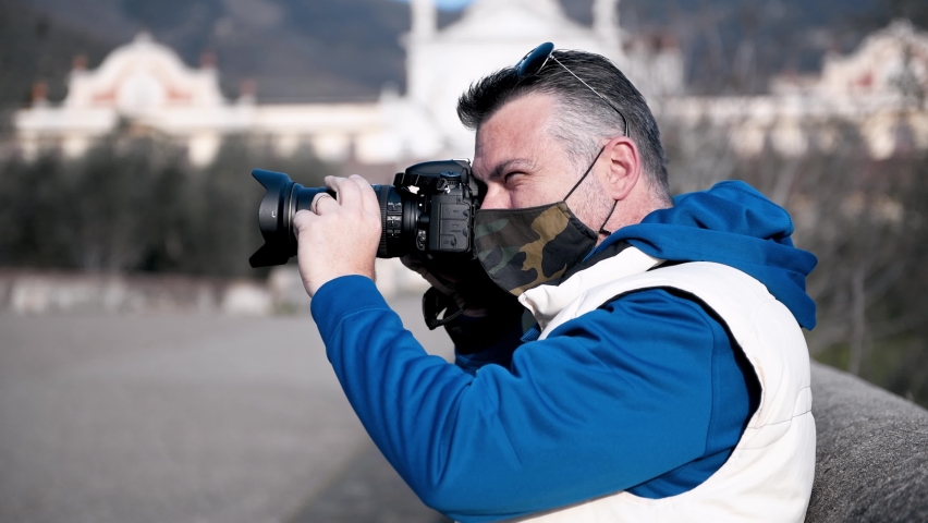 Photographers taking pictures of natural landscape.