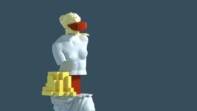 3D Glitch Of Venus De Milo On Blue Background. 3D Animation. 4K. Ultra High Definition. - Powered by Shutterstock - Get 15% off with code: PIKWIZARD15