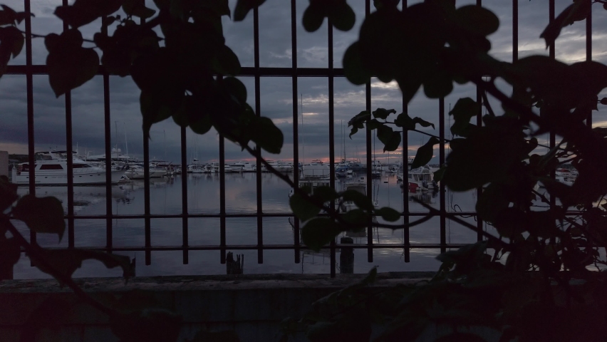Yacht club in Manila, Philippines during a cloudy sunset