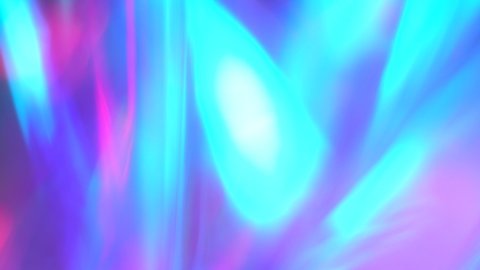 Holographic Abstract Multicolored Unicorn Blurry Background Overlay, Rainbow Pink Blue and Purple Light Leaks Prism Colors, Defocused Effect, Blurred Glow. Soft pastel moving background for girls