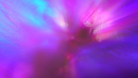 Retro neon purple dark blue pink teal colors. Blur in motion. Optical Crystal Prism Flare Beams. Abstract light animation. Rainbow light flares background or overlay