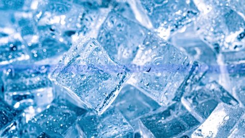 Ice cubes closeup, abstract background.