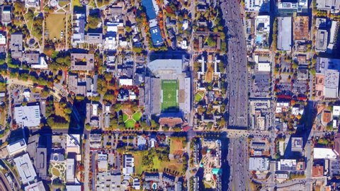 Atlanta, Georgia - USA: Earth Zoom from Bobby Dodd Stadium