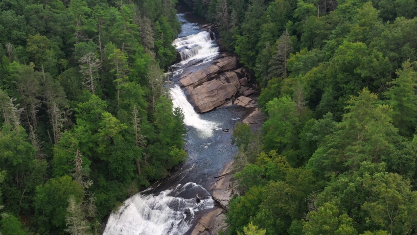 Picturesque North Carolina Landscape of Waterfall in Appalachian Mountains
