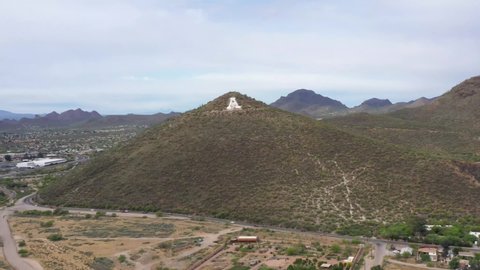 Flying towards A-Mountain in AZ
