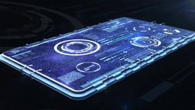 HUD Element Virtual Reality 3D Graphic Frame Monitoring Digital Data. HUD Element UI, Game, Technology  Motion Background. - Powered by Shutterstock - Get 15% off with code: PIKWIZARD15