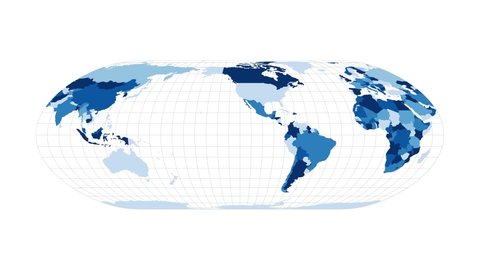 World Map. Nell-Hammer projection. Loopable rotating map of the world. Charming footage.