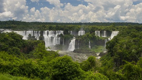 Panoramic view on Iguazu falls from brazilian side