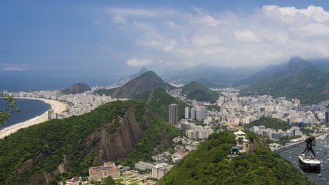 Panoramic time lapse from Sugarloaf mountain in Rio de Janeiro, Brazil