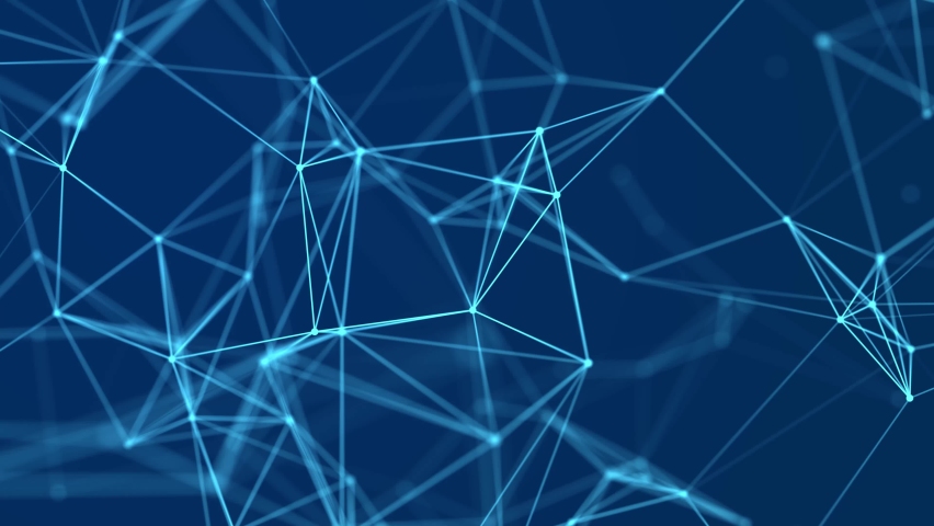 Abstract blue background with moving lines and dots. Network connection structure. Data exchange. 3D seamless loop. | Shutterstock HD Video #1069052662