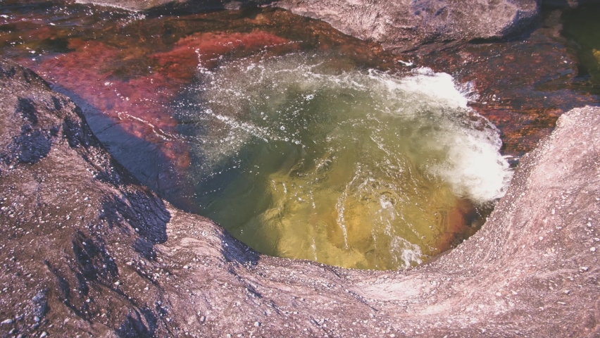 Beautiful colorful river in caño cristales colombia