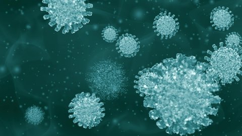 Vaccine curing the Coronavirus COVID-19 by dissolving the diseased cells under the microscope as a concept. Coronavirus cells disappearing as a reaction to the vaccine. Virus cells evaporating. 