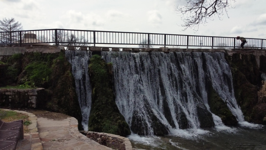 Mill Pond Park Waterfall Rural Town