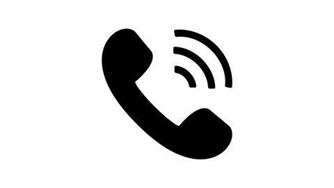 Ringing phone animation. Incoming phone call. Ringing phone in black. Incoming animation. 60 fps, 4k
