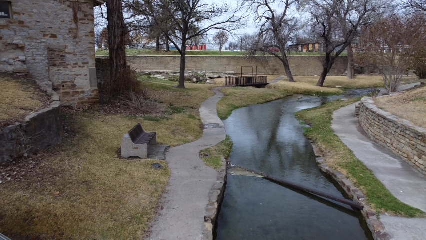 Mill Pond Park San Saba Texas Creek Water Wheel