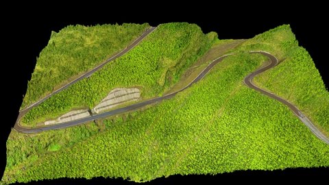fly over 3d model obtained from drone 3d scan survey mission presenting unlimited scientific evaluation possibilities over forest area
