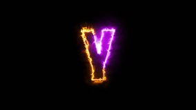 Letter Y On Black Screen, Amazing Letter With Energetic Strokes