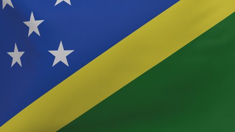 Solomon Islands waving flag seamless loop animation 4k. 3d Solomon Islands Flag texture close up background