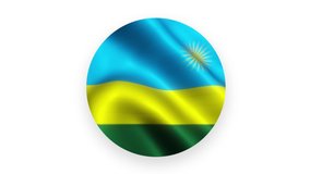The circle of the flag flying from the country of Rwanda with a white background. HD Animation