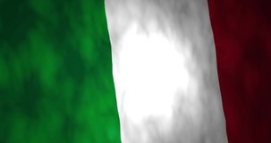 Italy waving flag. Close-up.  3D gradient background animation.  4K and HD resolution