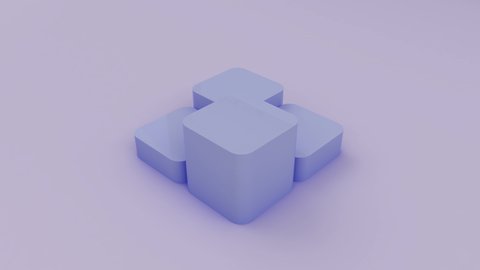 Abstract purple 3d cubes blocks going up and down. Soft violet pastel color .Minimal concept of Volume, geometric Background.