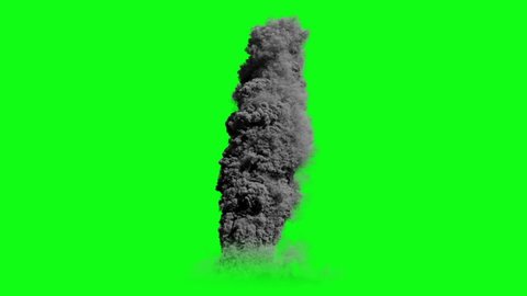 Volcano Erupting isolated, Green Screen Chromakey