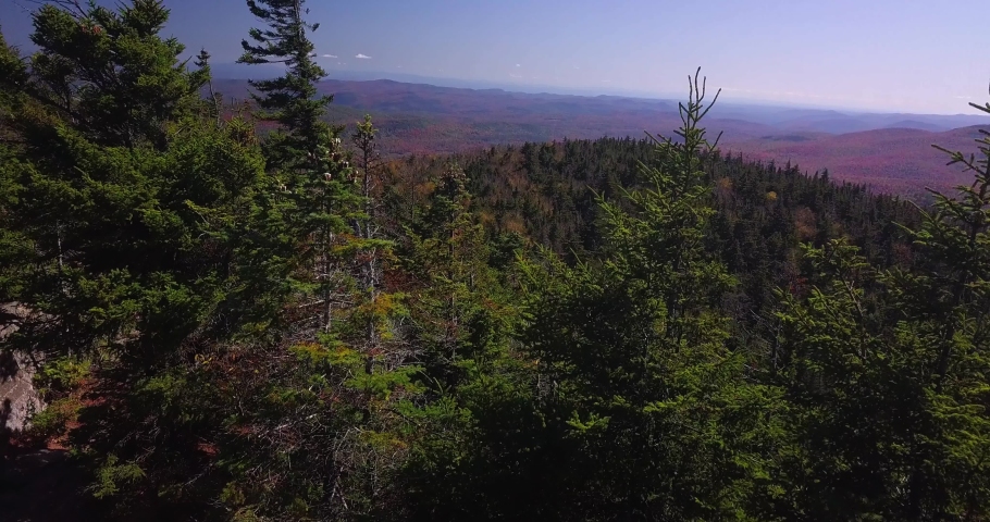 Crane Mountain, Adirondacks, Upper New York State. Aerial View of Popular Hiking Location and Colorful Landscape, Drone Shot