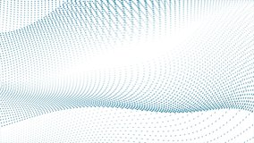 Sci-fi abstract blue motion background with dotted curved wavy lines. Seamless looping. Video animation Ultra HD 4K 3840x2160