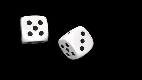 White Dice Fall Transition, Dice Transition, Falling Dice