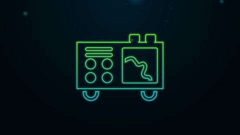 Glowing neon line Spectrometer icon isolated on black background. 4K Video motion graphic animation.