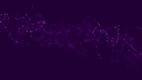 Abstract looped video. Plexus screen saver. Purple background. Motion design. Lines and points. 4k. HD