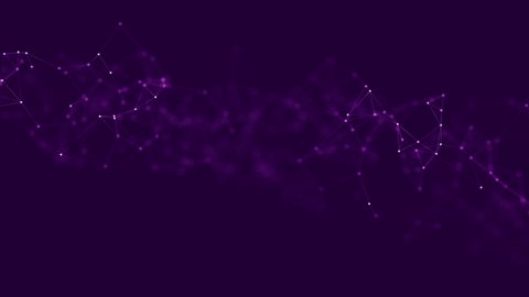 Abstract looped video. Plexus screen saver. Purple background. Motion design. Lines and points. 4k. HD Vídeo Stock