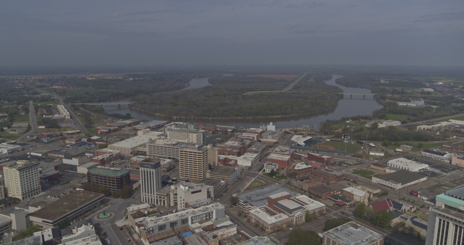 Montgomery Alabama Aerial v9 pull out reveal shot of downtown the capitol building gun island chute and dexter avenue Shot with Inspire 2, X7 camera, March 2020.