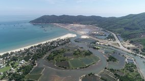 Aerial view at Chan May bay, Hue, Vietnam. 