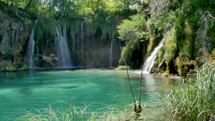 Beautiful Lakes And Water At Plitvice Lakes National Park, Croatia 