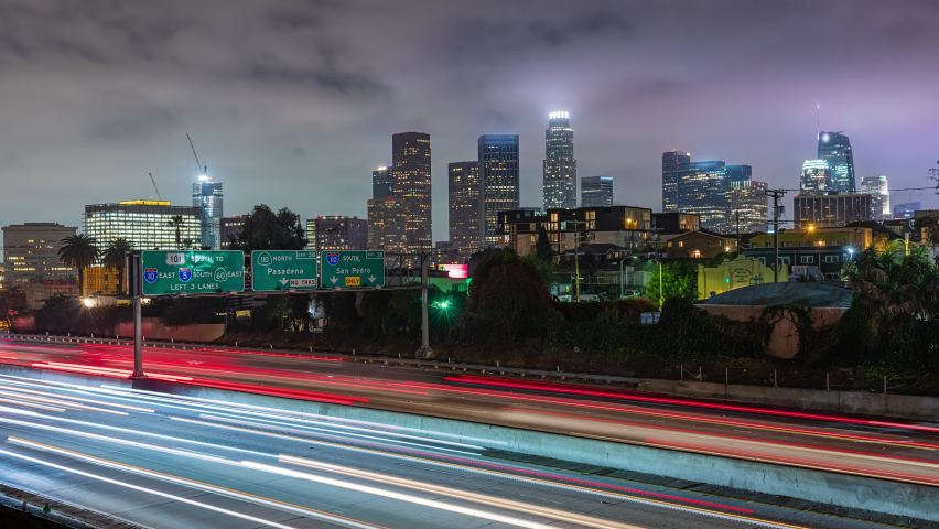 Downtown Los Angeles Night Time lapse