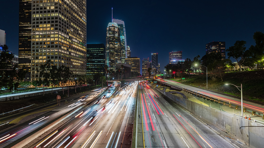 Downtown Los Angeles Night Time lapse