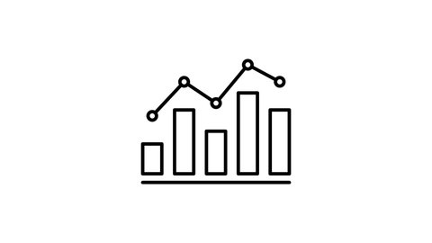 Graph Growth Chart Infographics Profit Stats Animation,Stats Video, 4k, Profit Up . Alpha channel.