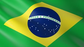 Flag of The Brazil. Flag's footages are rendered in real 3D software. Perfect for TV, Movies, social, HUD, presentations, webs etc.