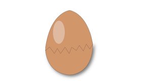 The animation moves a cracked egg and has a chicken in it. Can be used for video editing, additional elements, intros, chroma keys, etc.