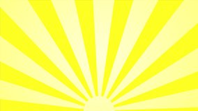 Motion sunburst circle and background pattern animation. 4K footage clip with vivid yellow color.