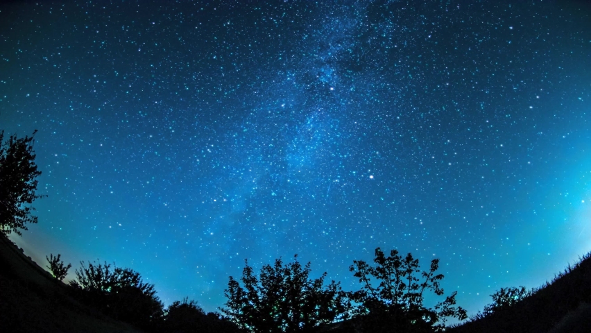 Night sky milky way galaxy. tropical starry sky, blue night sky with infinity stars, starry sky vertical. The universe from earth. | Shutterstock HD Video #1069320661